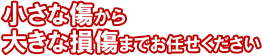 小さな傷から大きな損傷までお任せください。